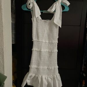 White ribbed mini skirt